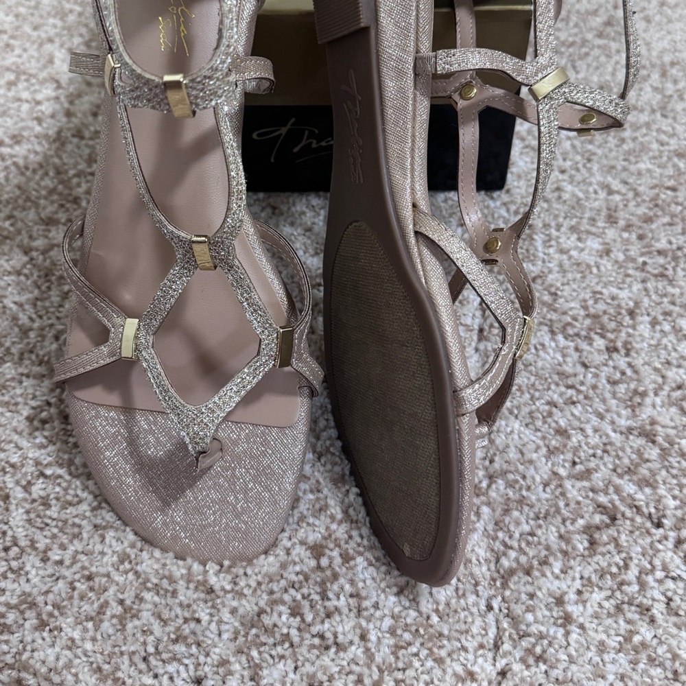 Thalia Sodi Gold Strappy Sandals